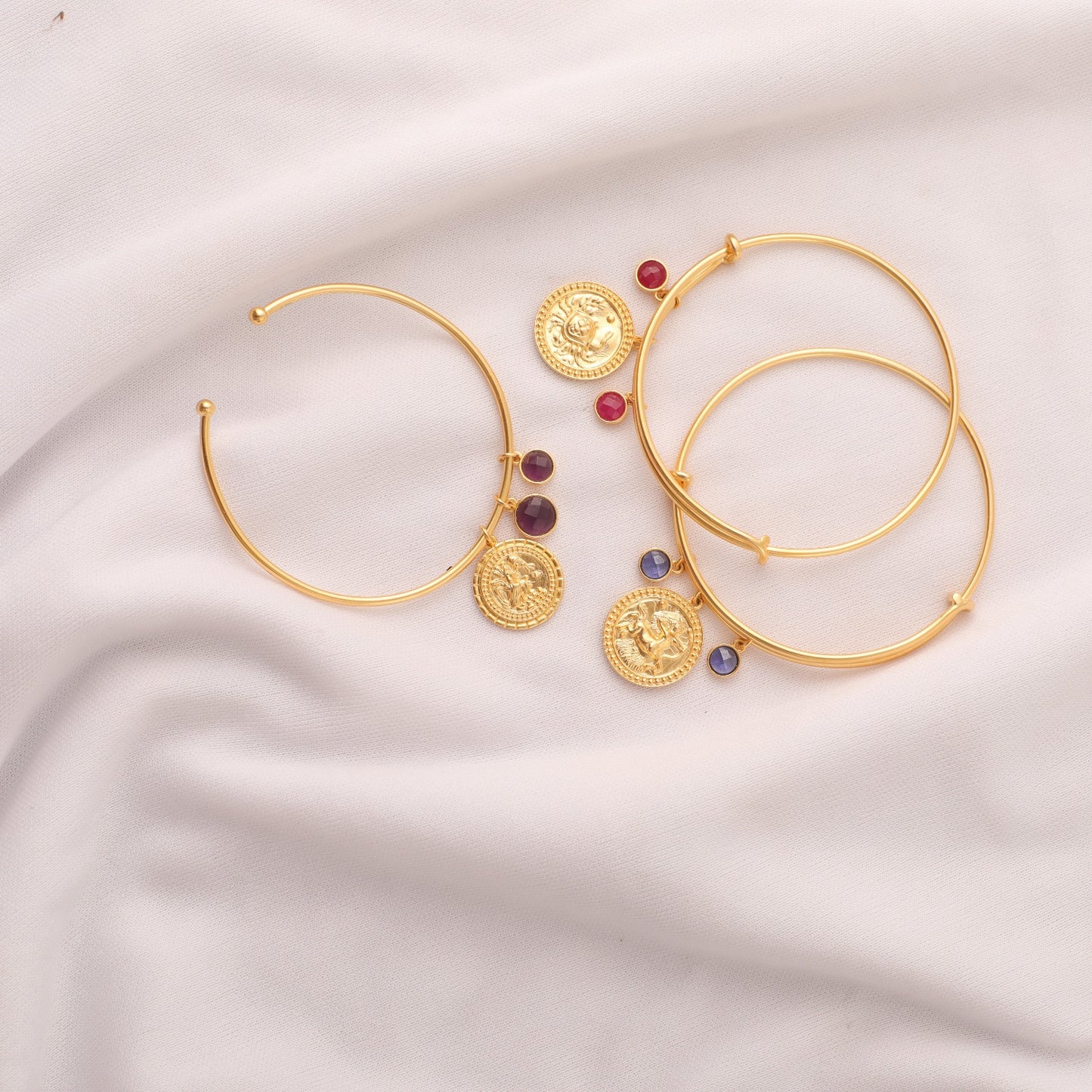 Amethyst Aquarius Zodiac Gold Plated Silver Bracelet