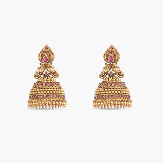 Garima Antique Silver Jhumka Earrings