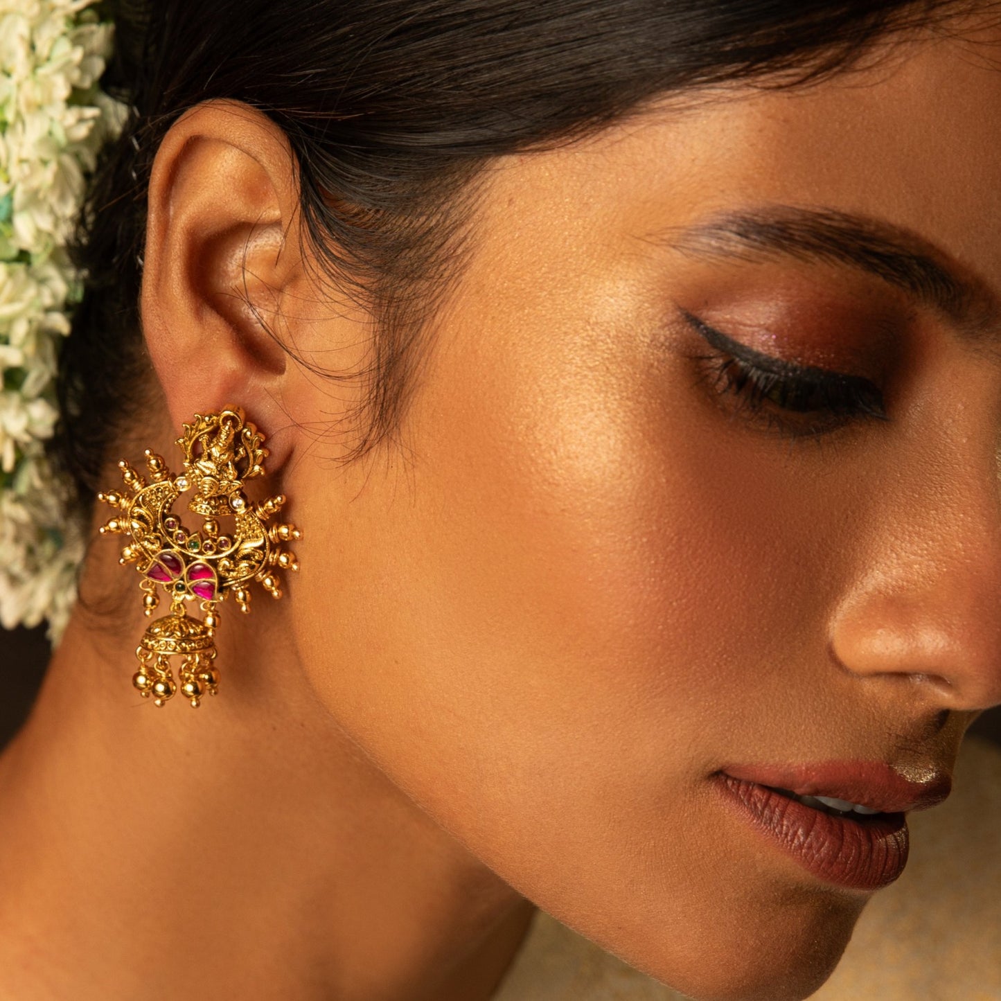 Chakrika Temple Silver Earrings