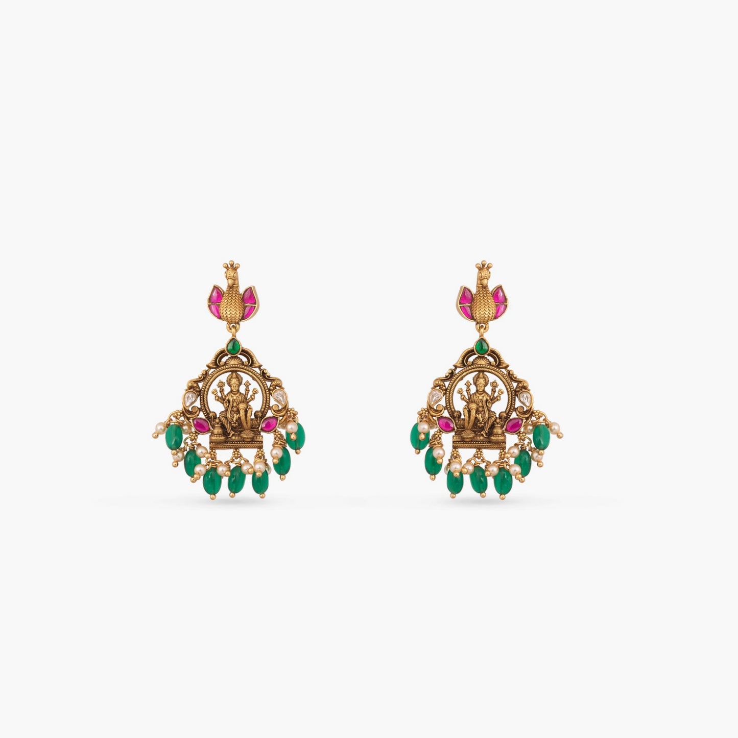 Vaibhav Antique Temple Silver Necklace Set