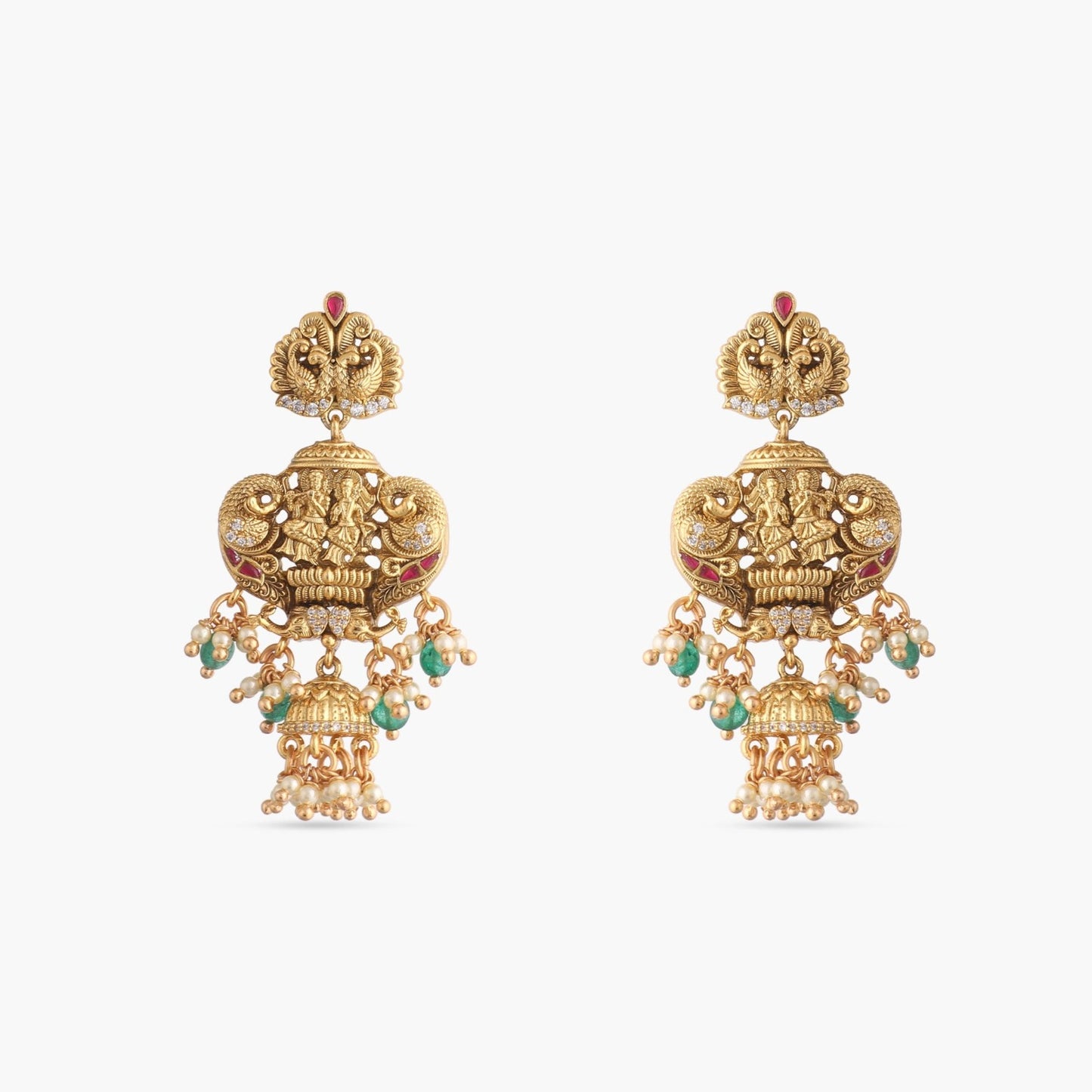 Murli Antique Temple Silver Necklace Set