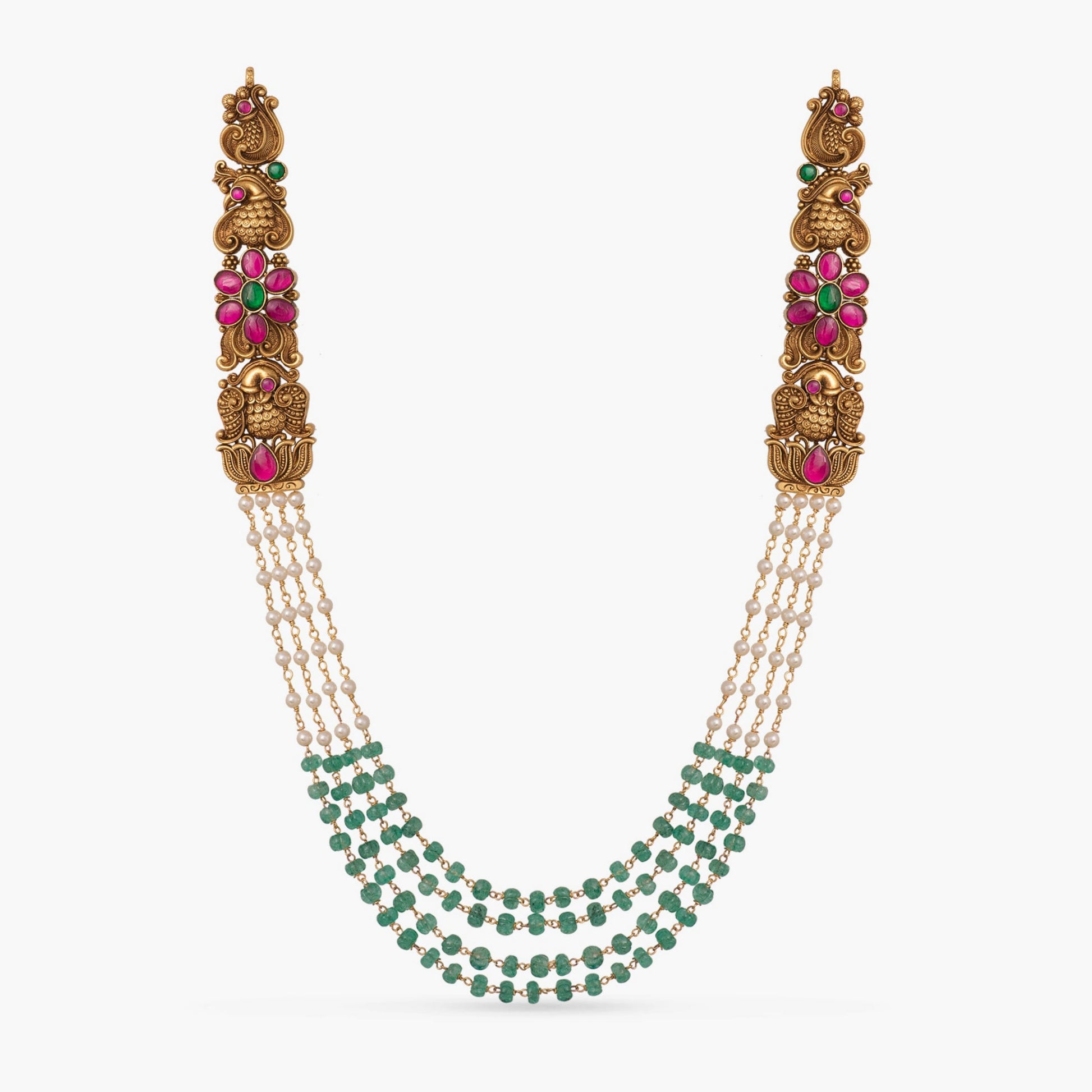 Ratna Antique Pearl Silver Necklace