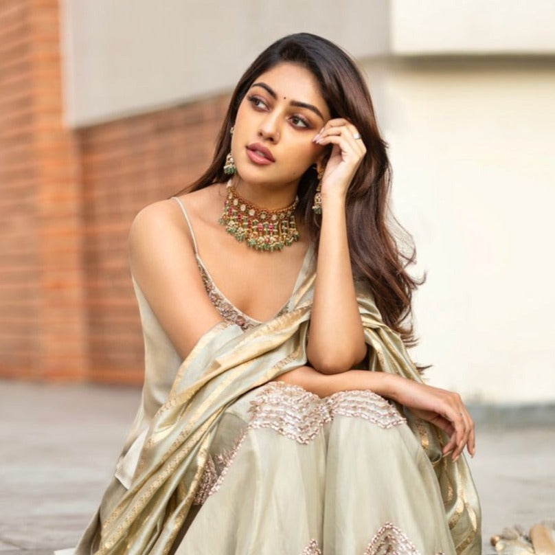 Madhvi Kempu Jadau Silver Choker Necklace