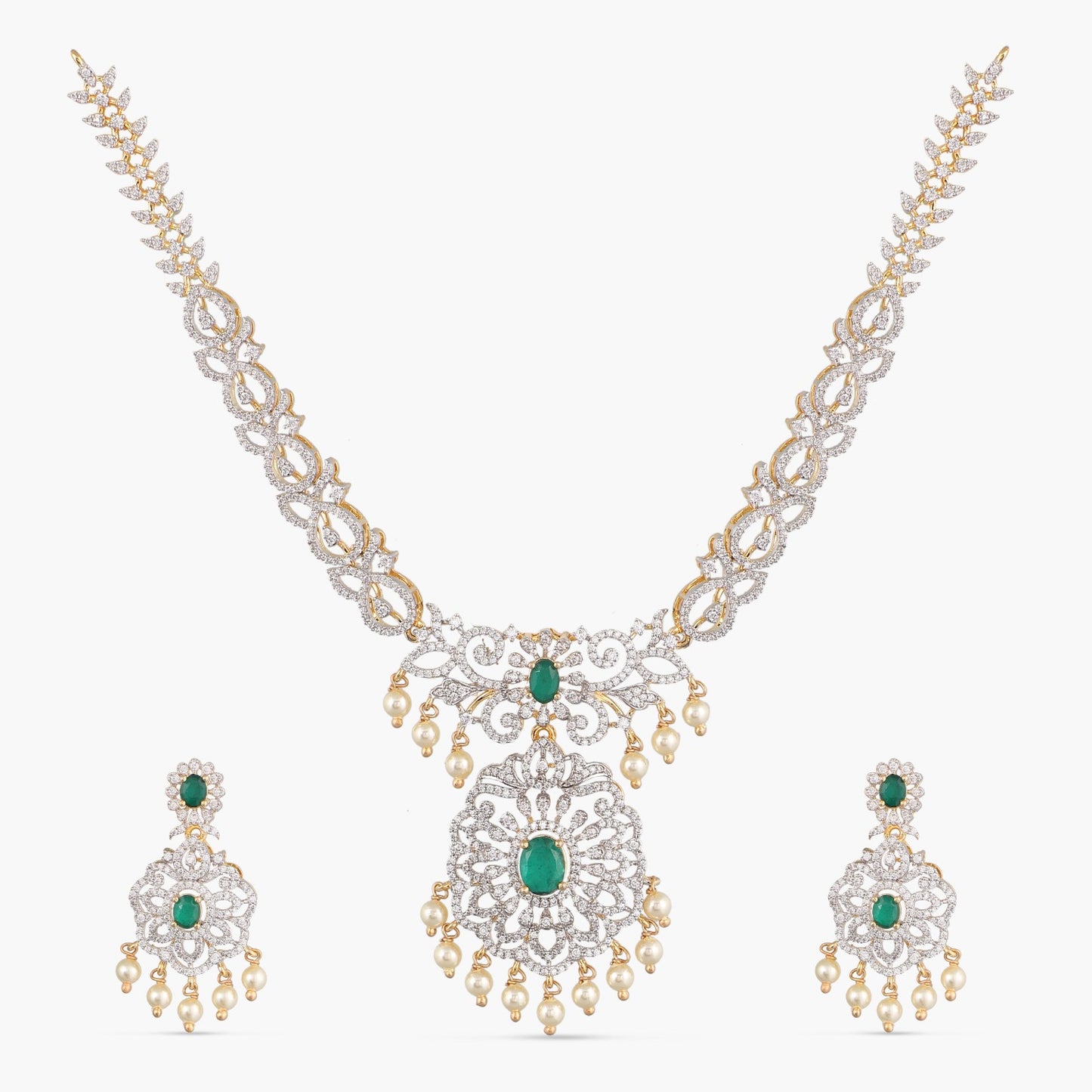 Ketak CZ Silver Necklace Set