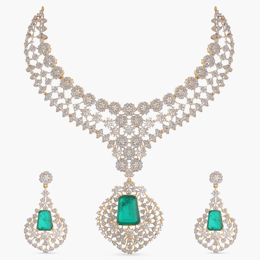 Blooming CZ Grand Silver Necklace