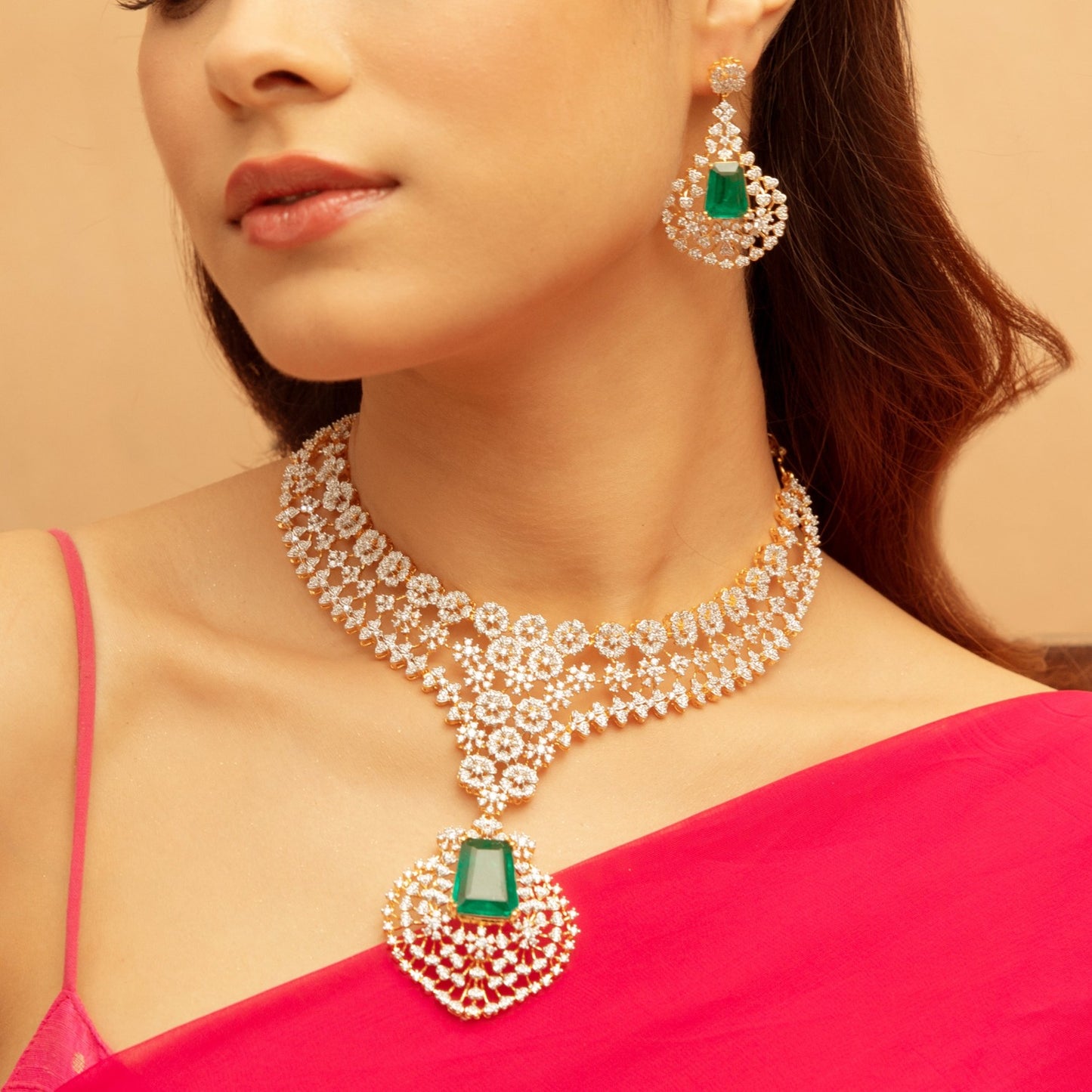 Blooming CZ Grand Silver Necklace