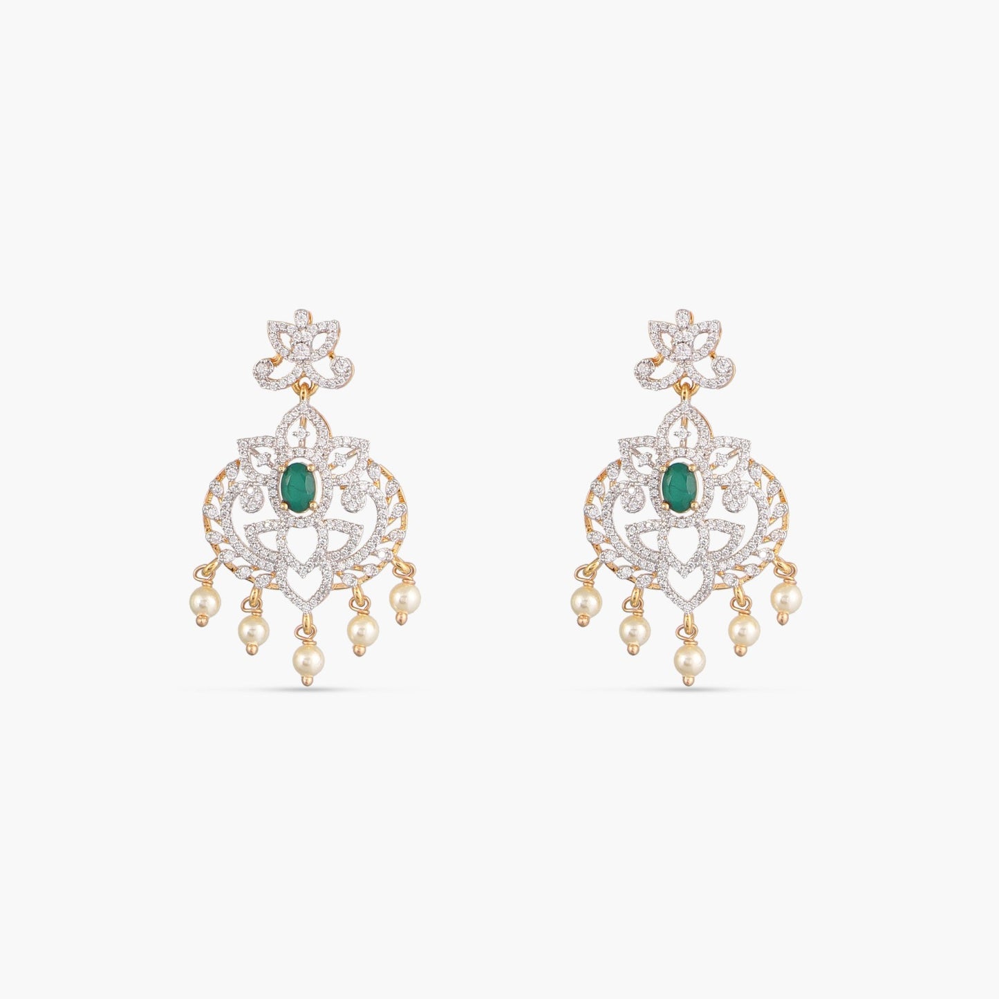 Niraj CZ Silver Necklace Set