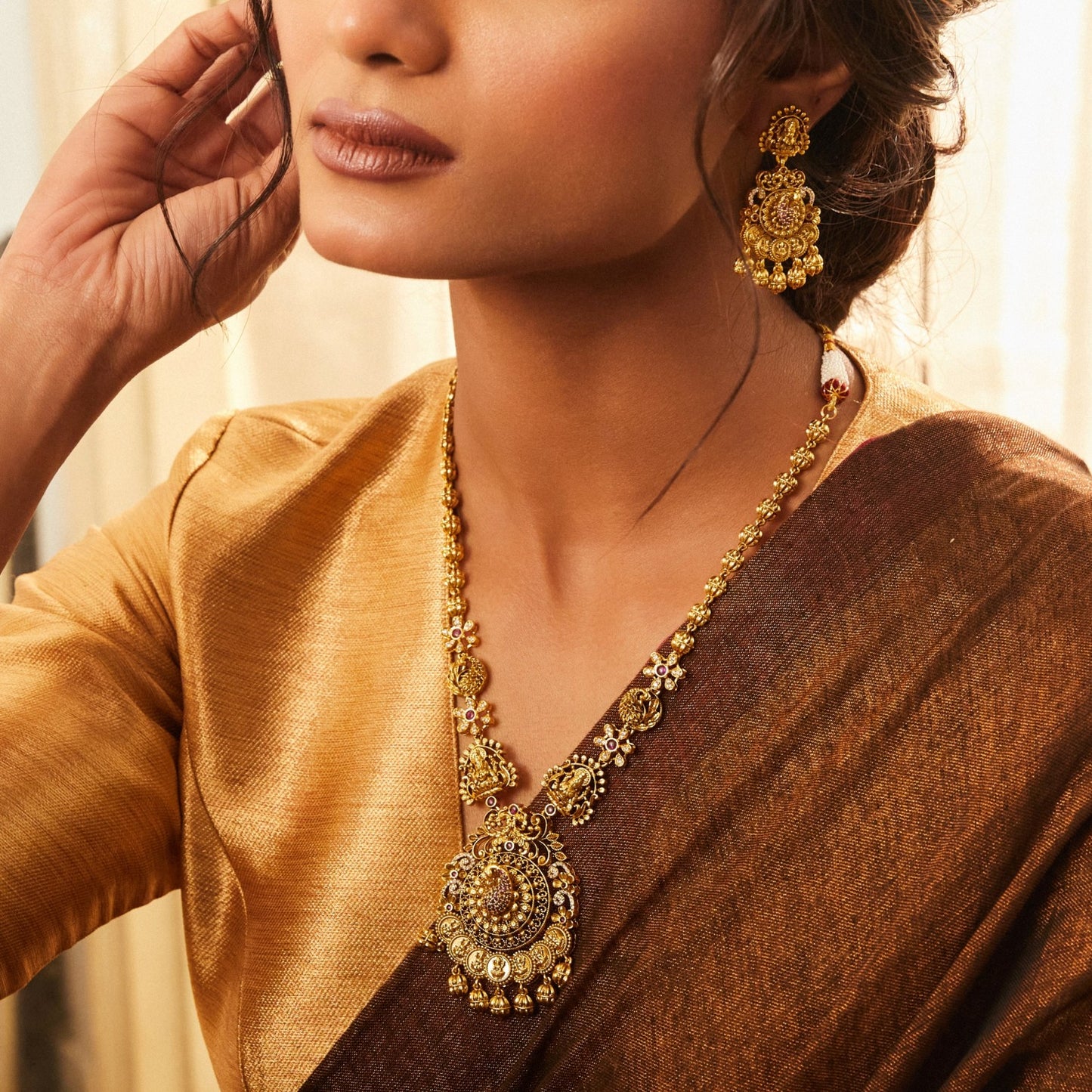 Dhanya Antique Temple Necklace Set