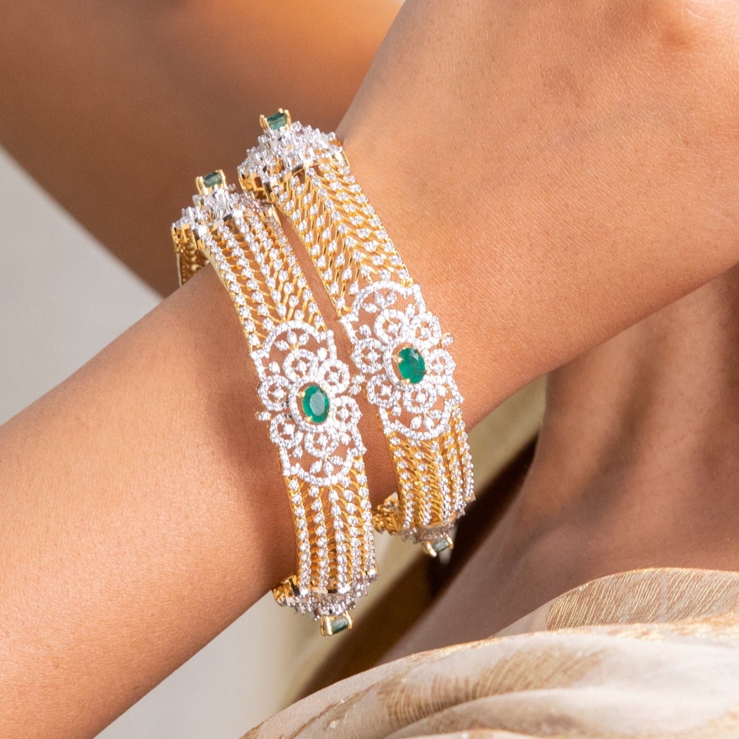 Cosmos CZ Silver Bangles