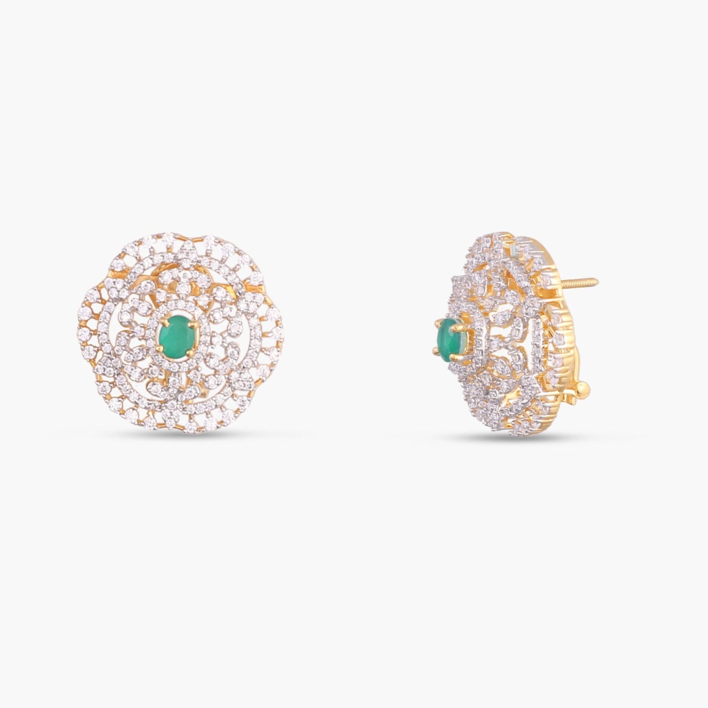 Galaxy CZ Silver Stud Earrings