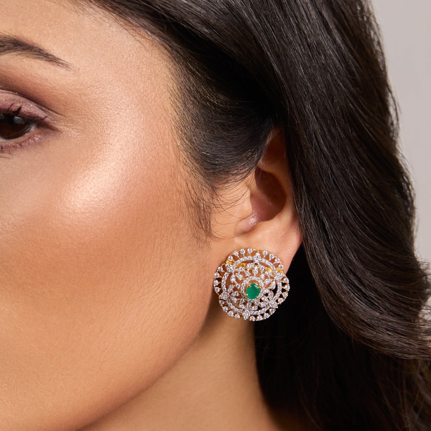 Galaxy CZ Silver Stud Earrings