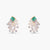 Emerald Majesty CZ Silver Earrings