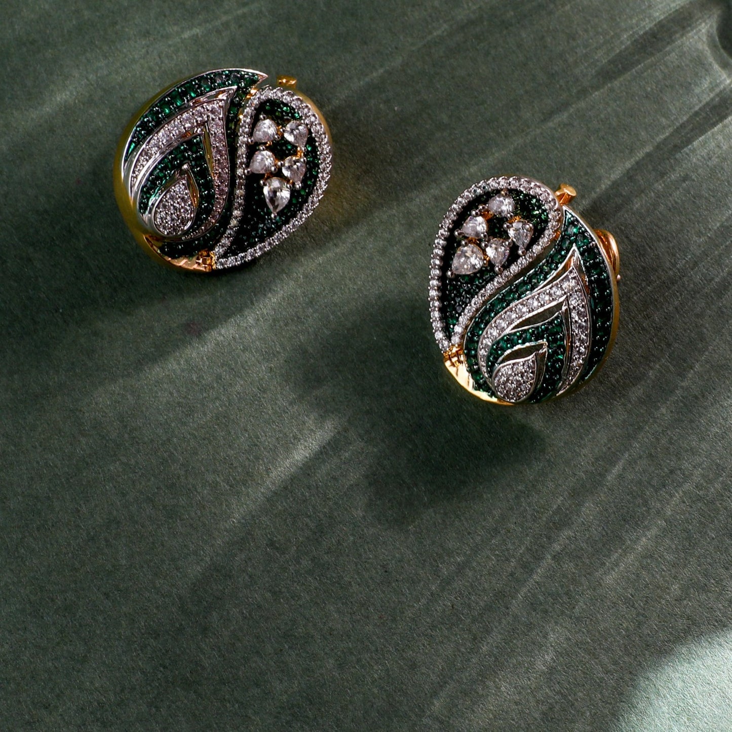 Vanda Floral CZ Silver Stud Earrings