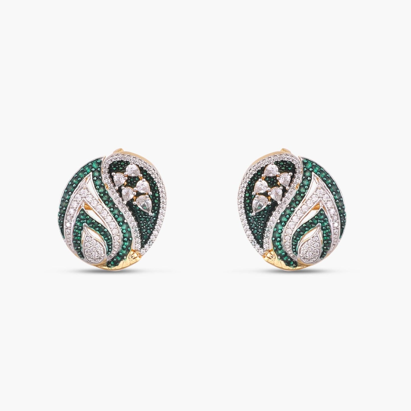 Vanda Floral CZ Silver Stud Earrings