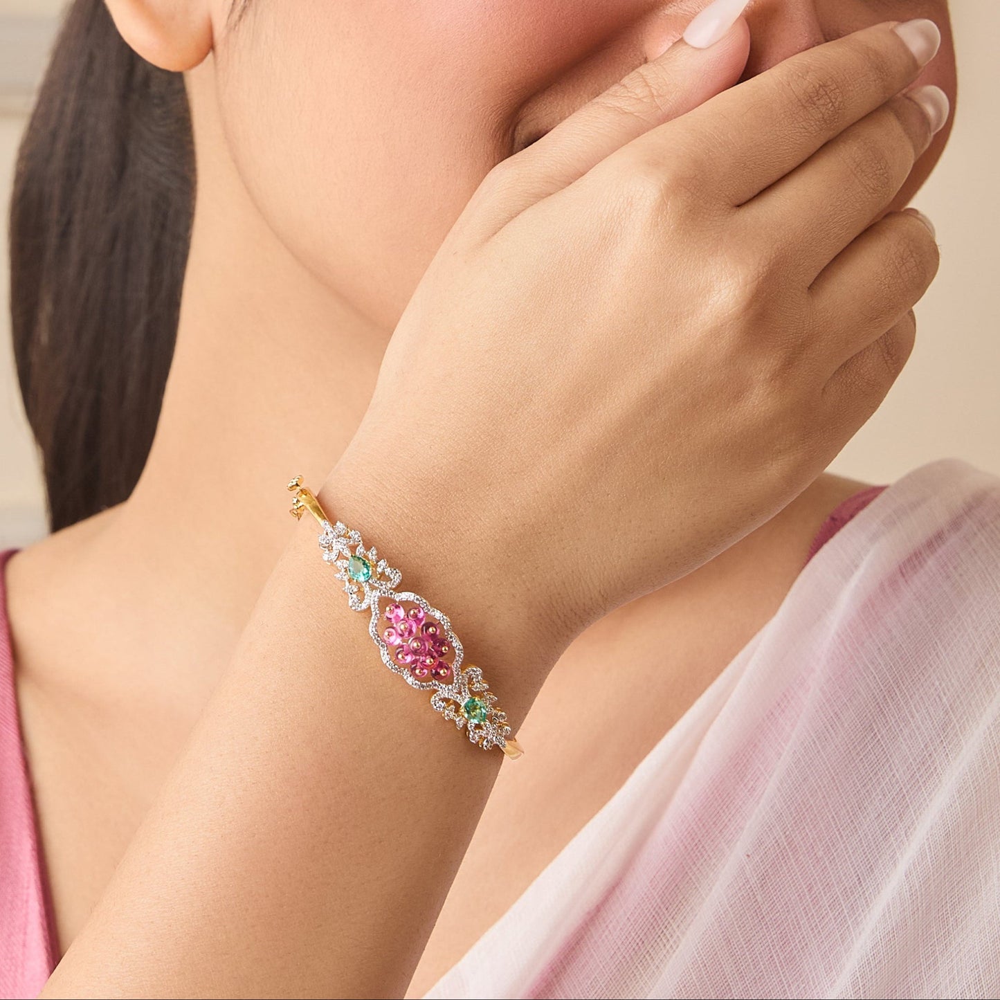 Diya CZ Silver Bracelet