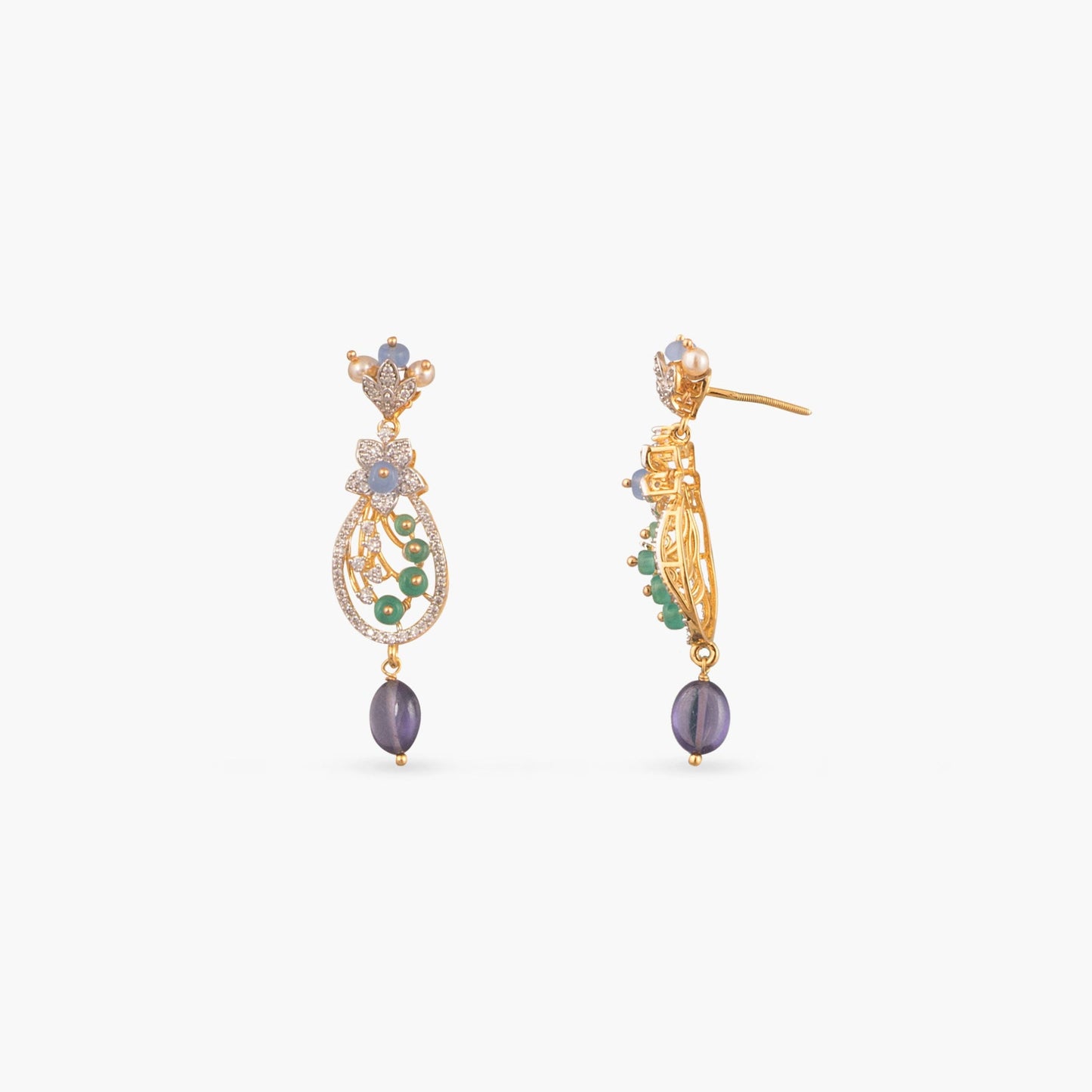 Noorani CZ Silver Necklace Set