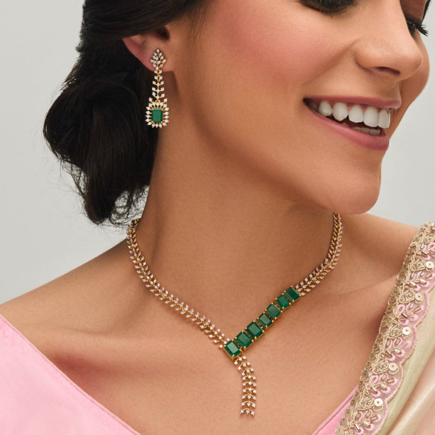 Mila CZ Silver Necklace Set