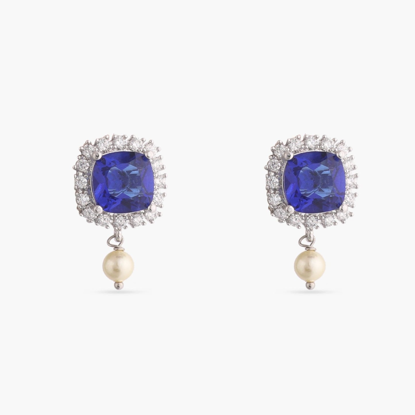 Sapphire Glam CZ Silver Necklace