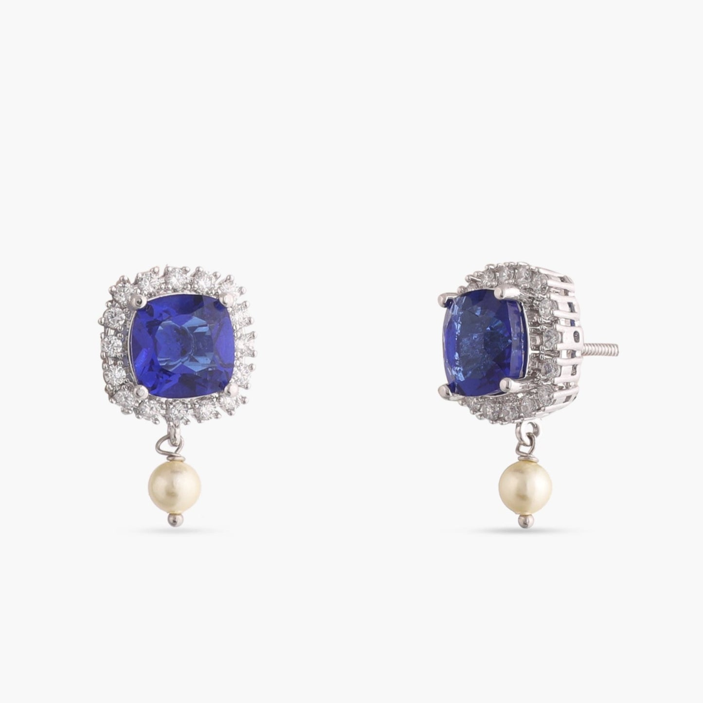 Sapphire Glam CZ Silver Necklace