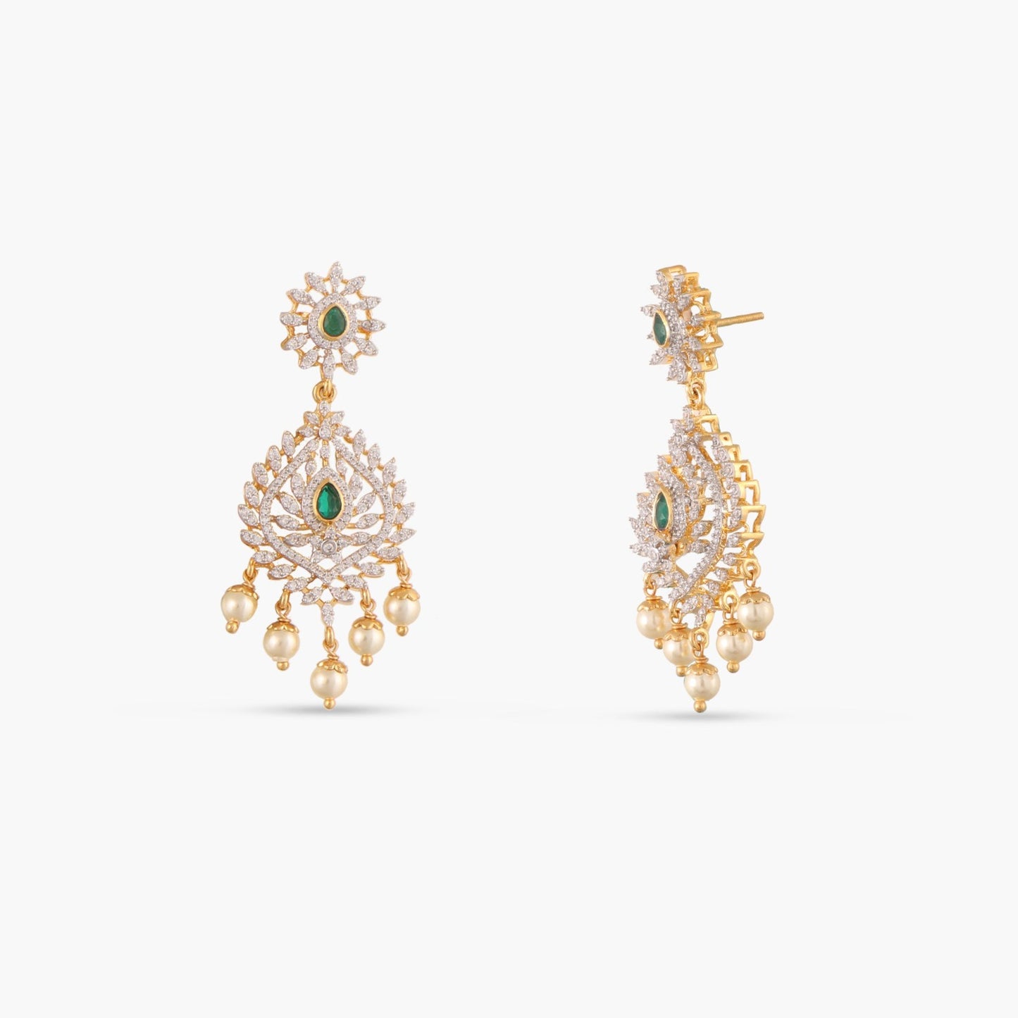 Manuja CZ Silver Necklace Set