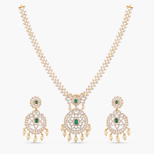 Jane CZ Silver Necklace Set
