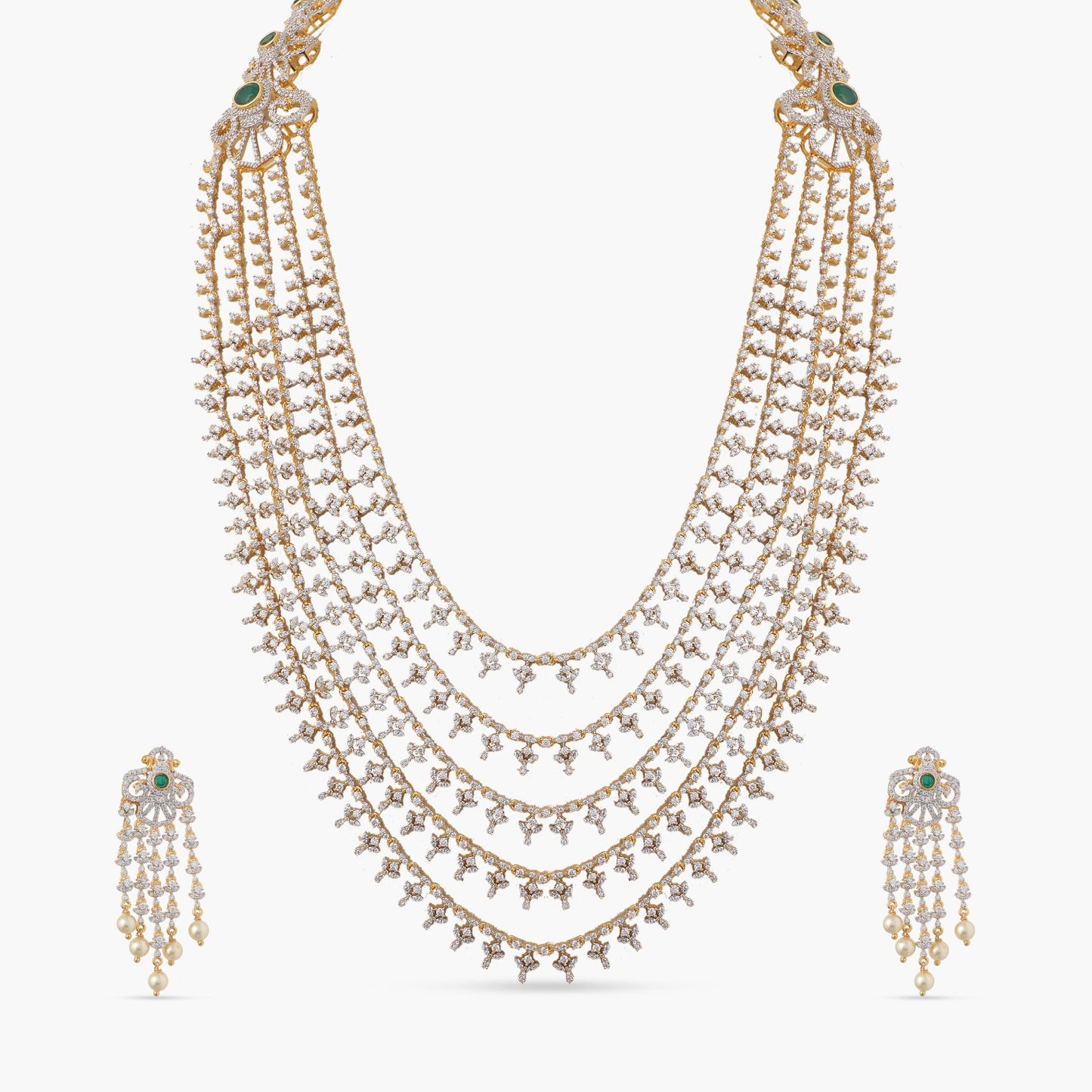 Tamanvi CZ SILVER LAYERED NECKLACE SET