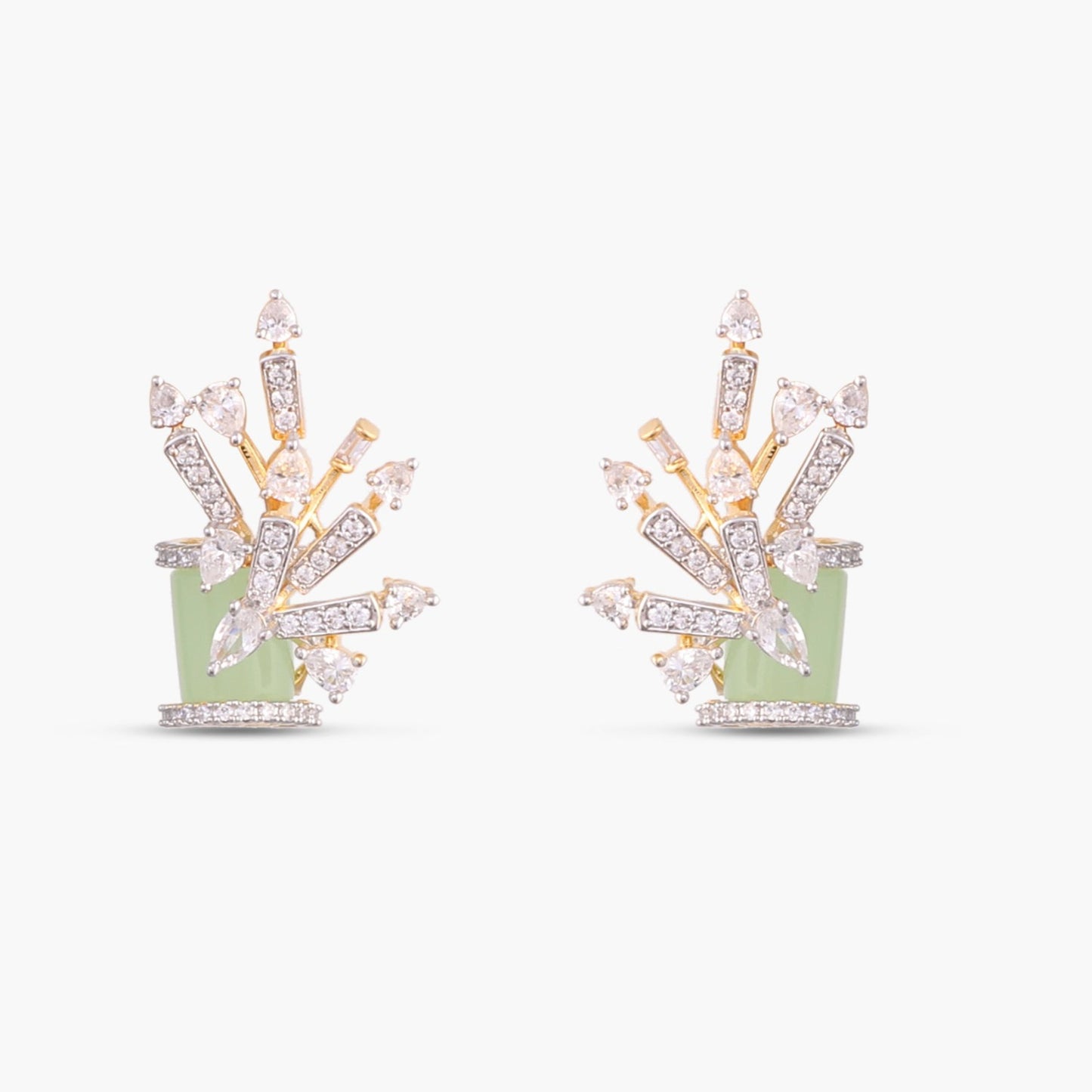 Begonia CZ Silver Necklace Set