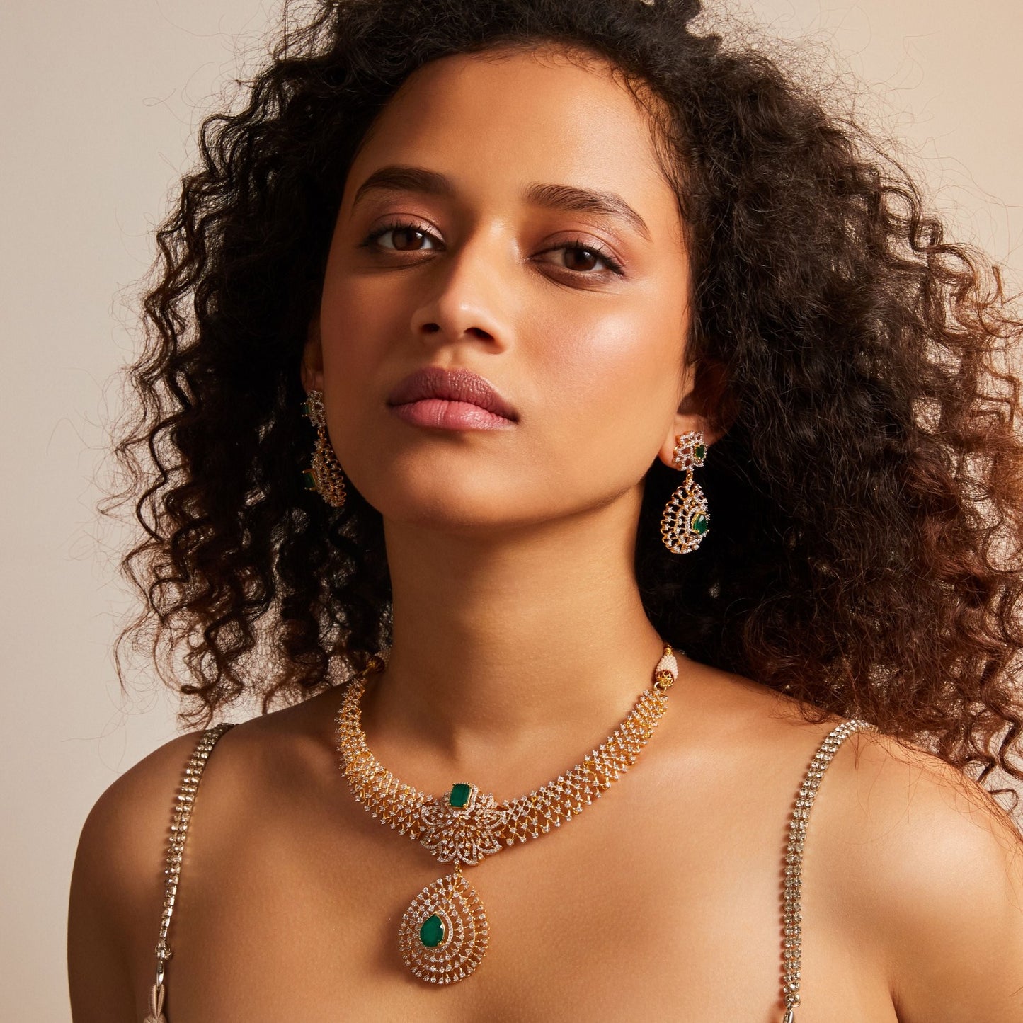 Avery CZ Silver Necklace Set
