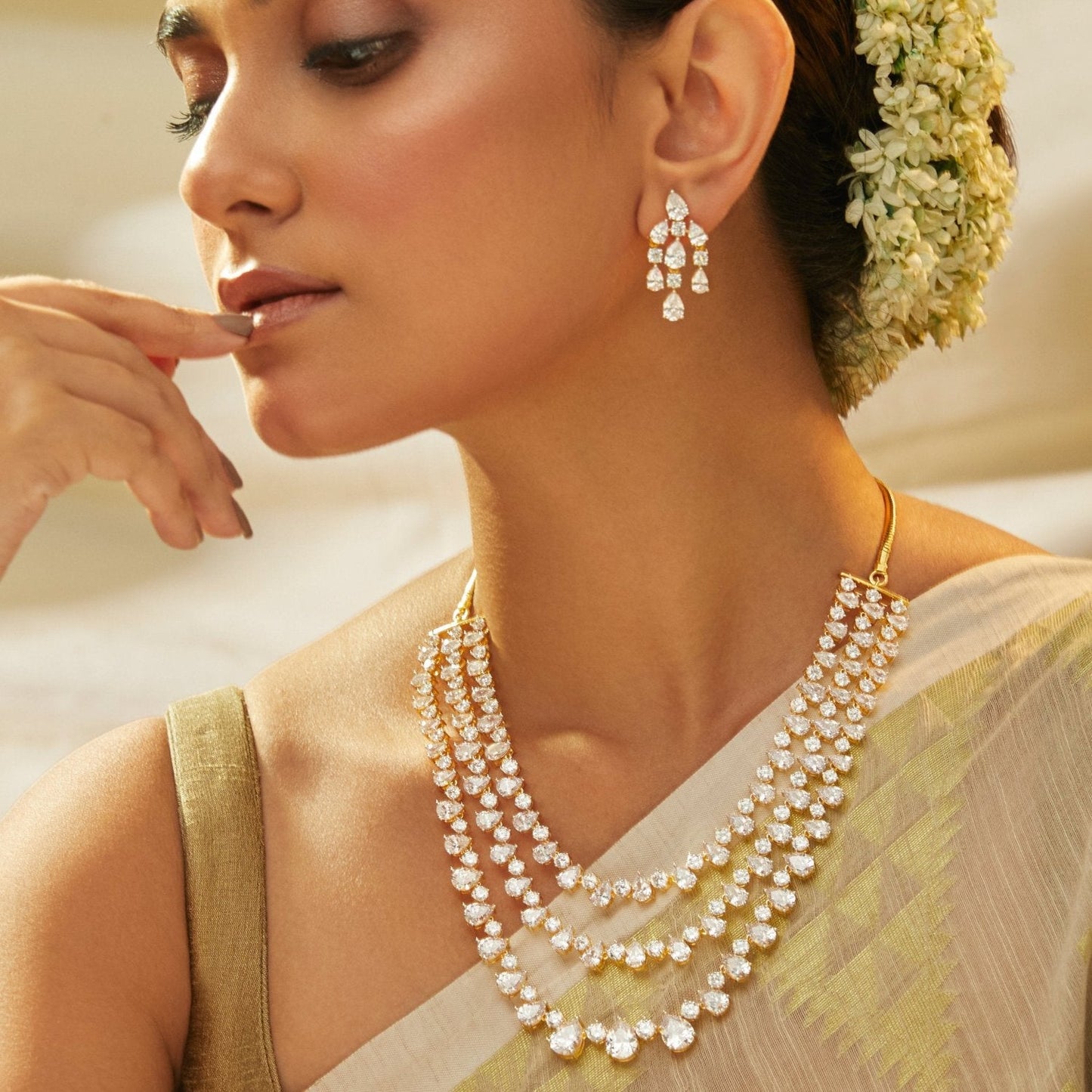 Trisha Layered CZ Necklace Set