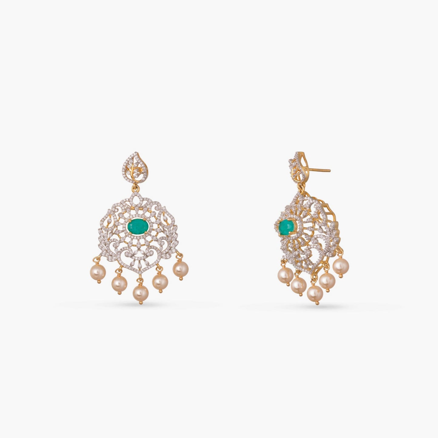 Neela Gold-Plated CZ Silver Necklace Set