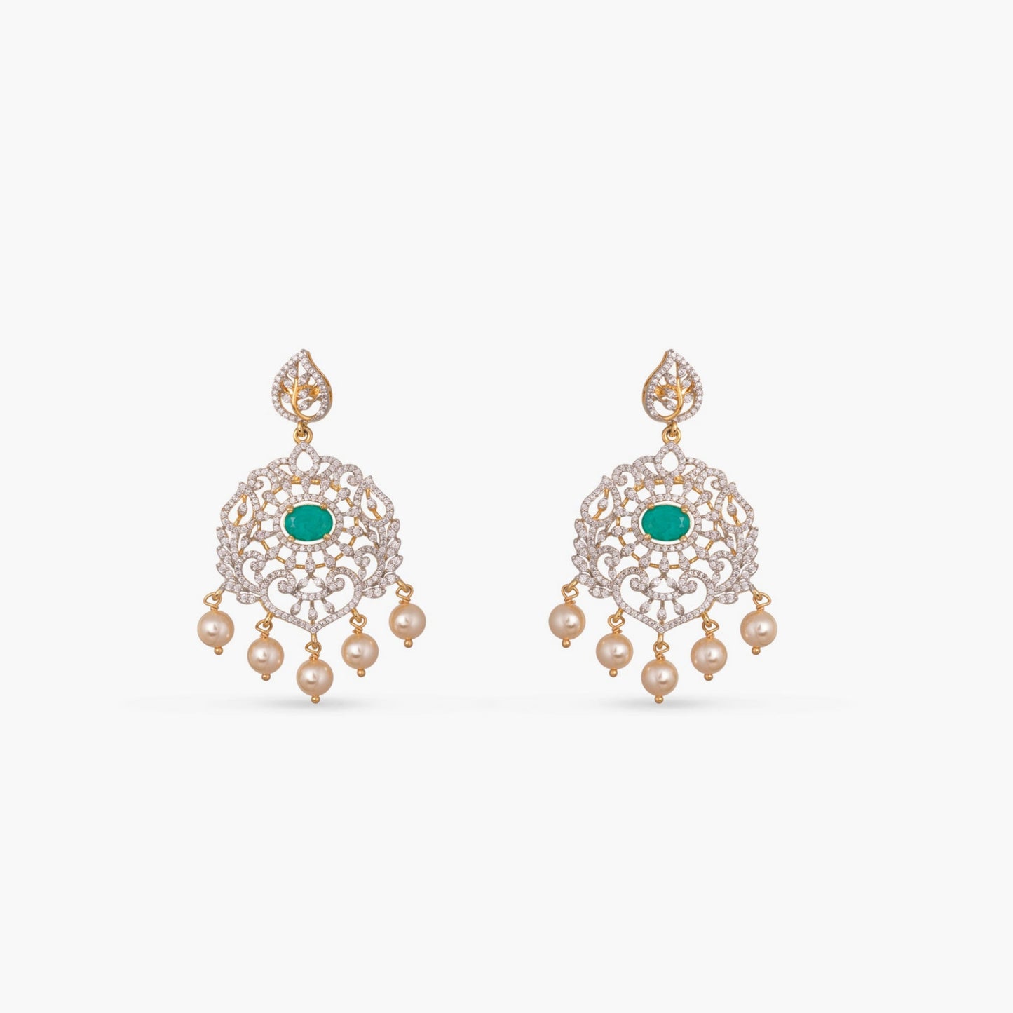 Neela Gold-Plated CZ Silver Necklace Set