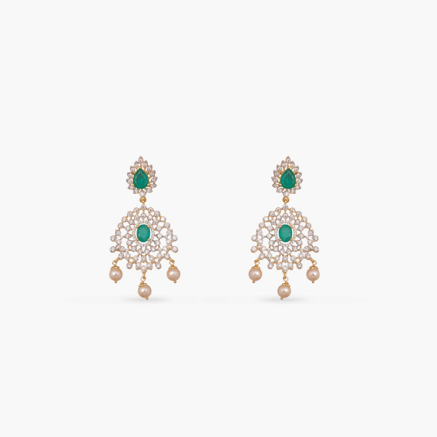 Rhea Double Layered CZ Silver Necklace Set