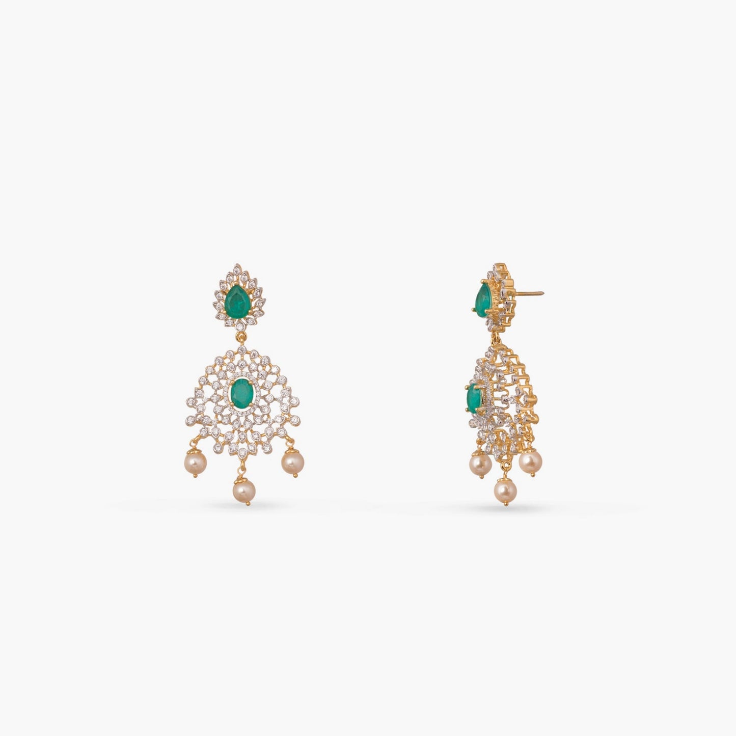 Rhea Double Layered CZ Silver Necklace Set