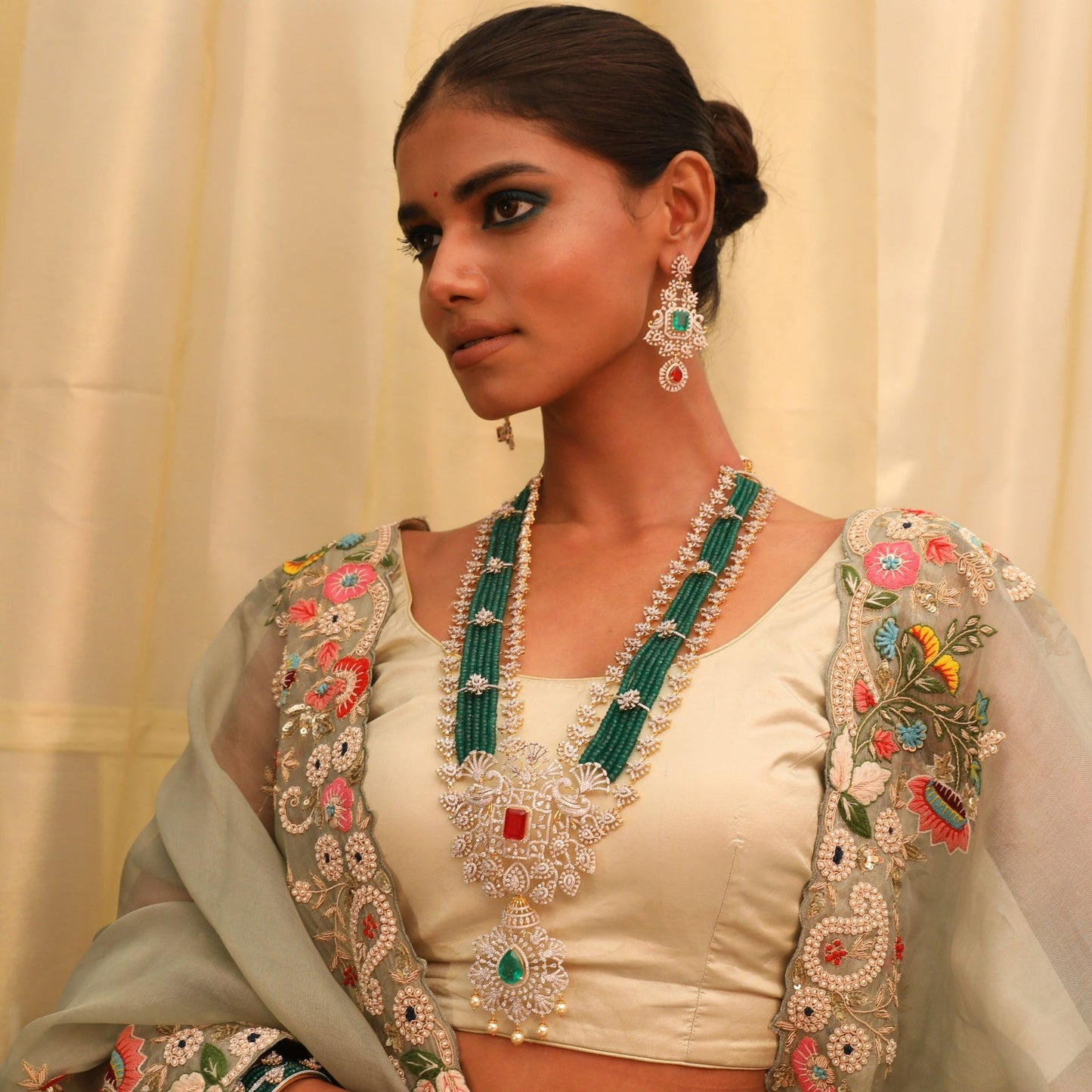 Ishani CZ Silver Bridal Set