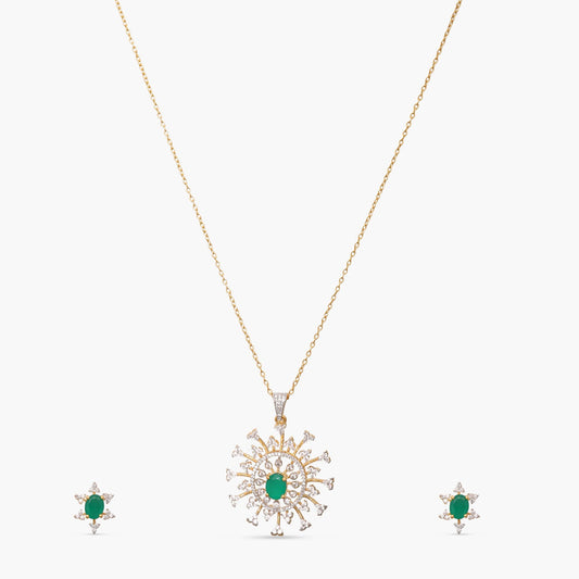 Celeste CZ Silver Pendant Set