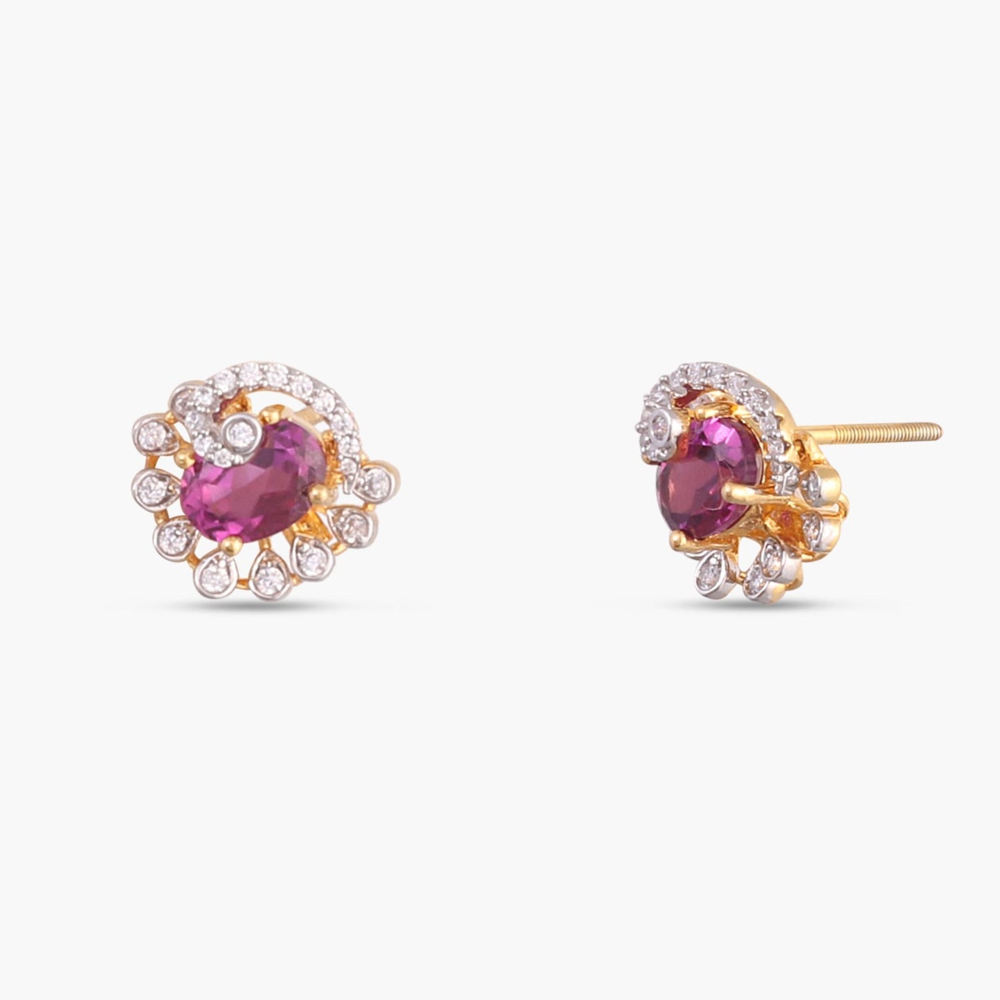 Ruby Rose CZ Silver Pendant Set