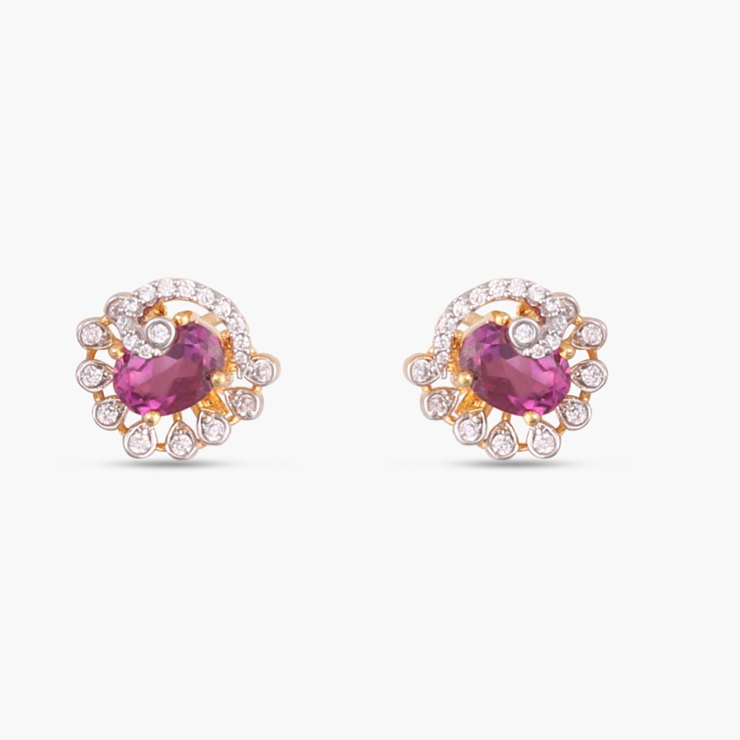 Ruby Rose CZ Silver Pendant Set