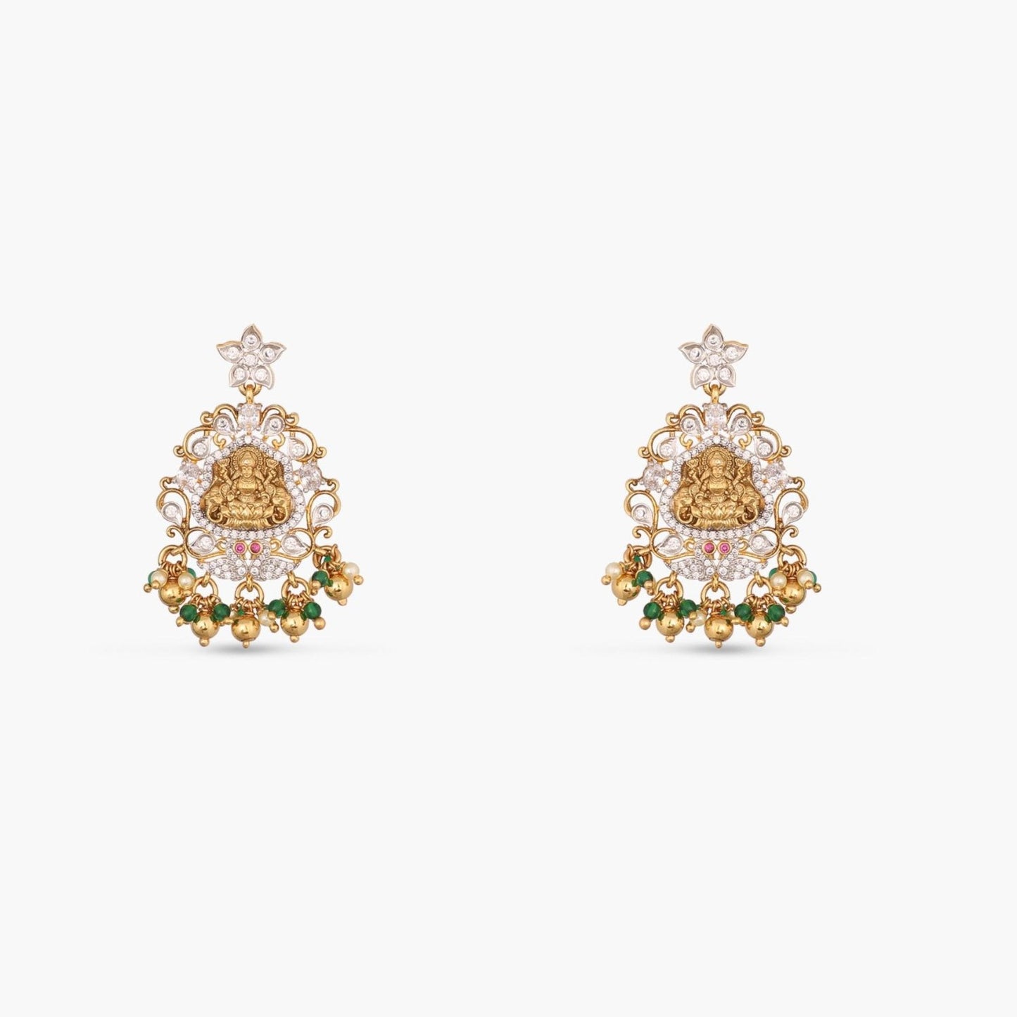 Vibha Antique CZ Silver Pendant Set
