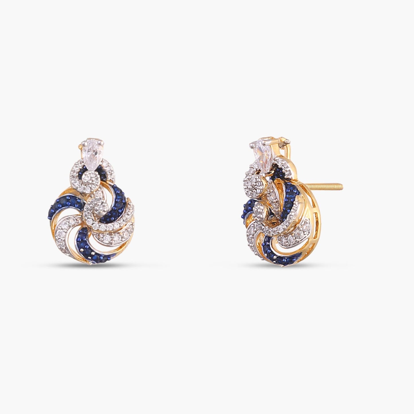 Sapphire Swirl CZ Silver Pendant Set