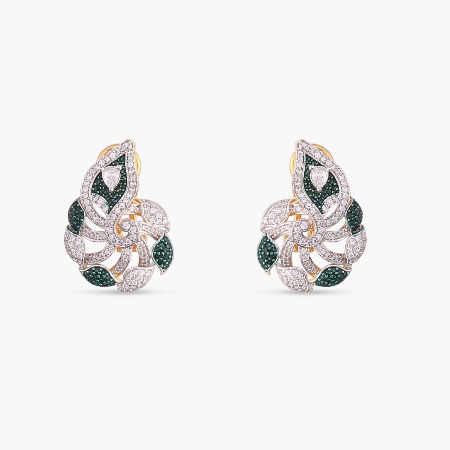 Peacock Majesty CZ Silver Pendant Set