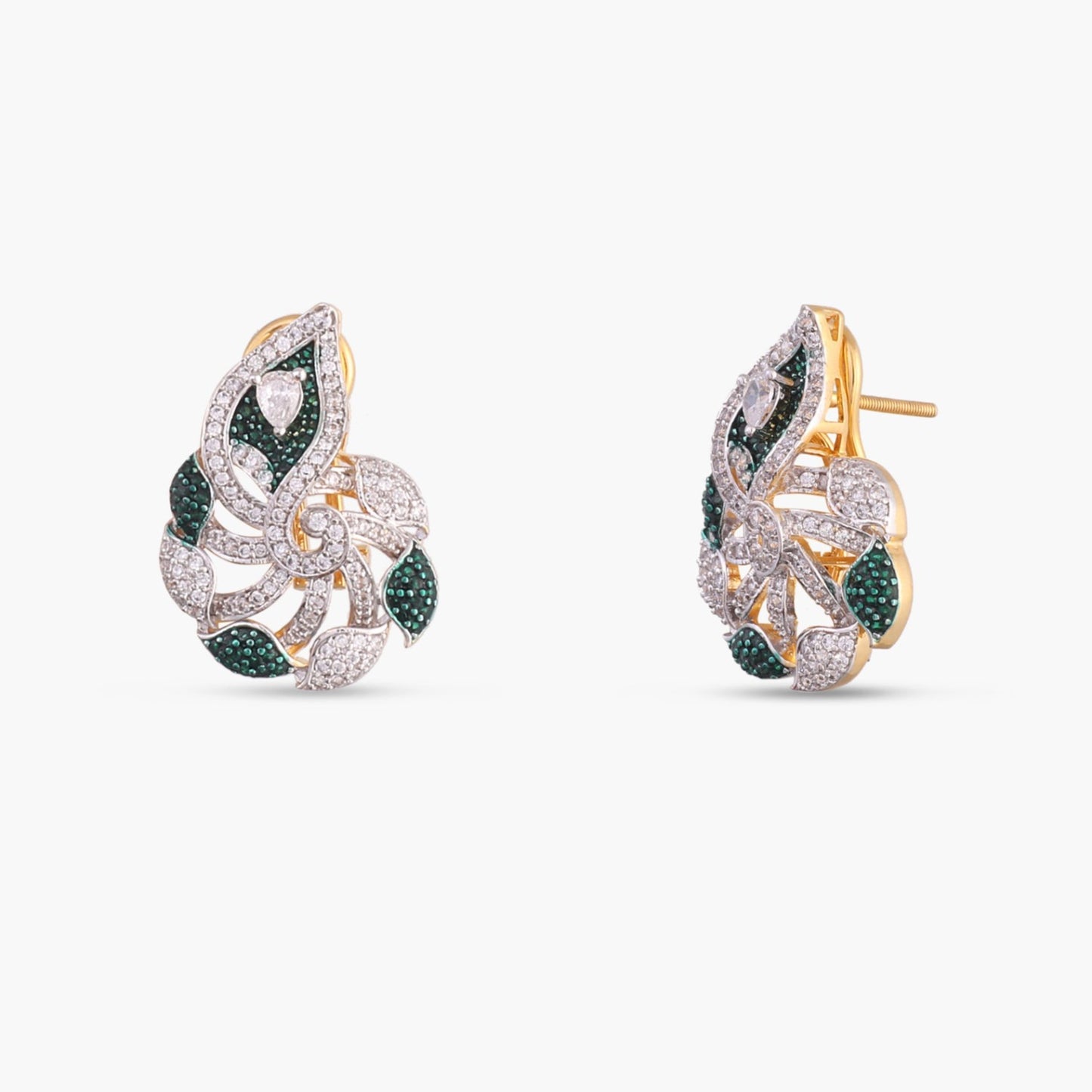 Peacock Majesty CZ Silver Pendant Set
