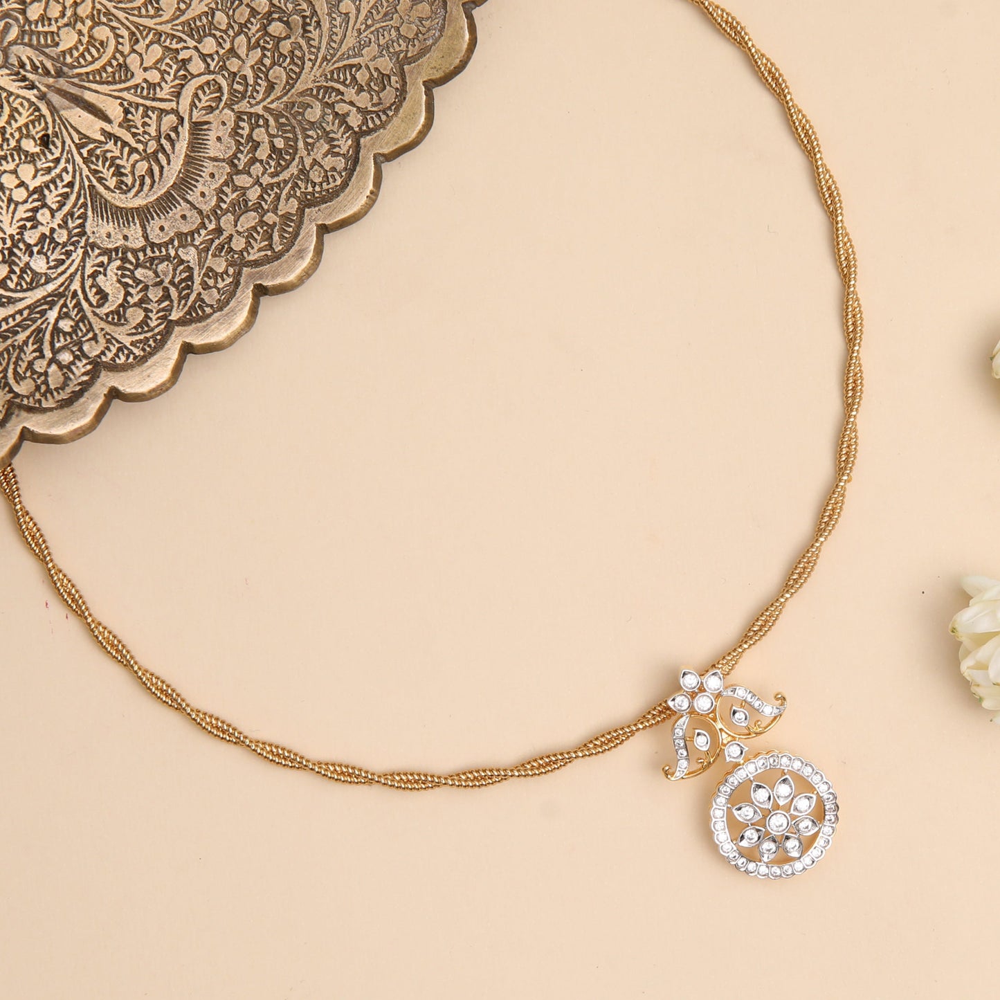 Tara CZ Silver Pendant Necklace
