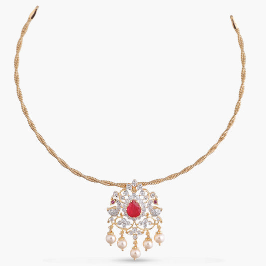 Mrunal CZ Silver Pendant Necklace