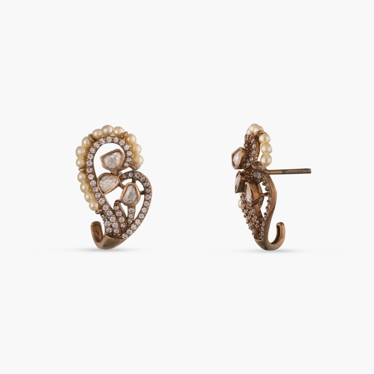 Mango Moissanite Silver Huggie Earrings