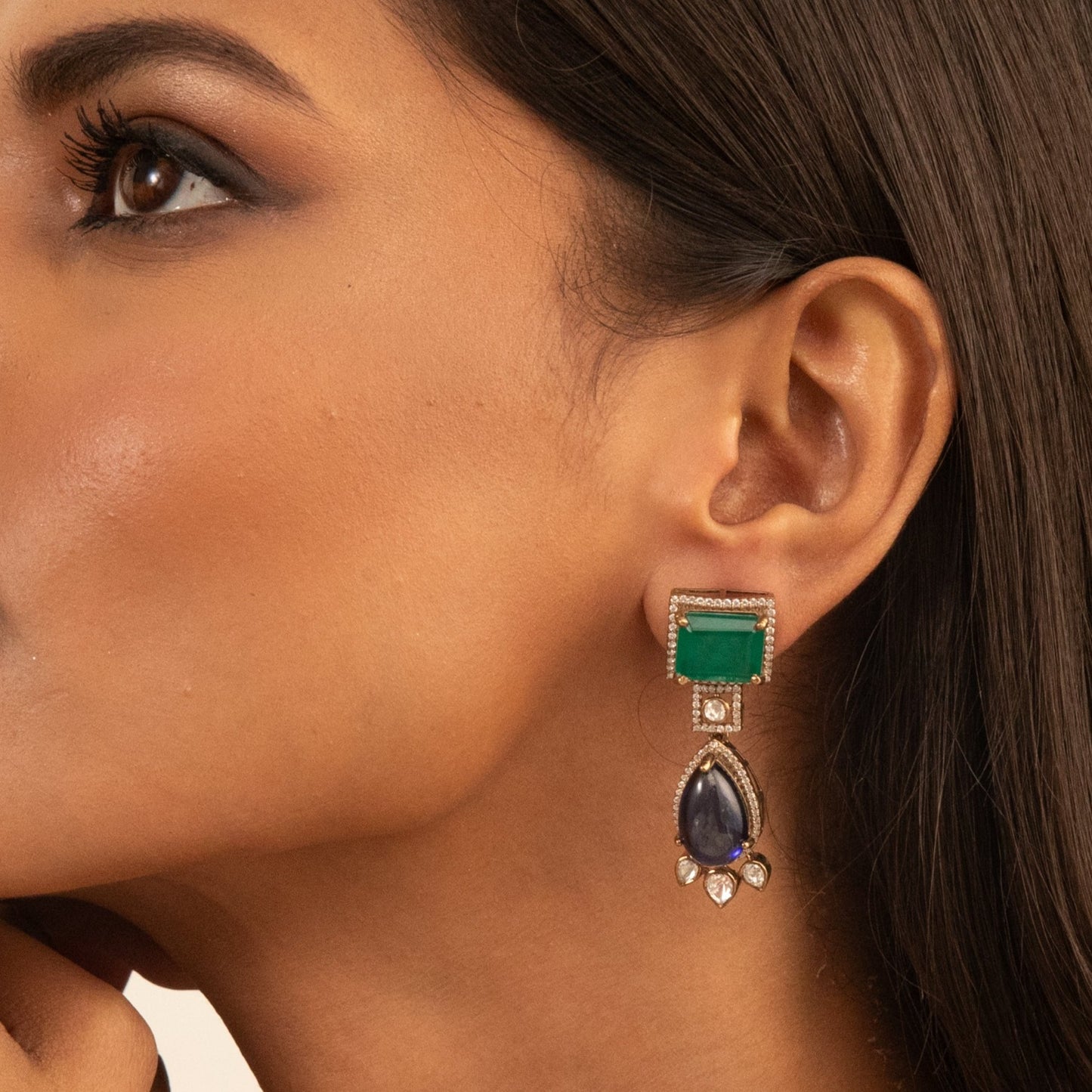 Vibrant Moissanite Silver Drop Earrings
