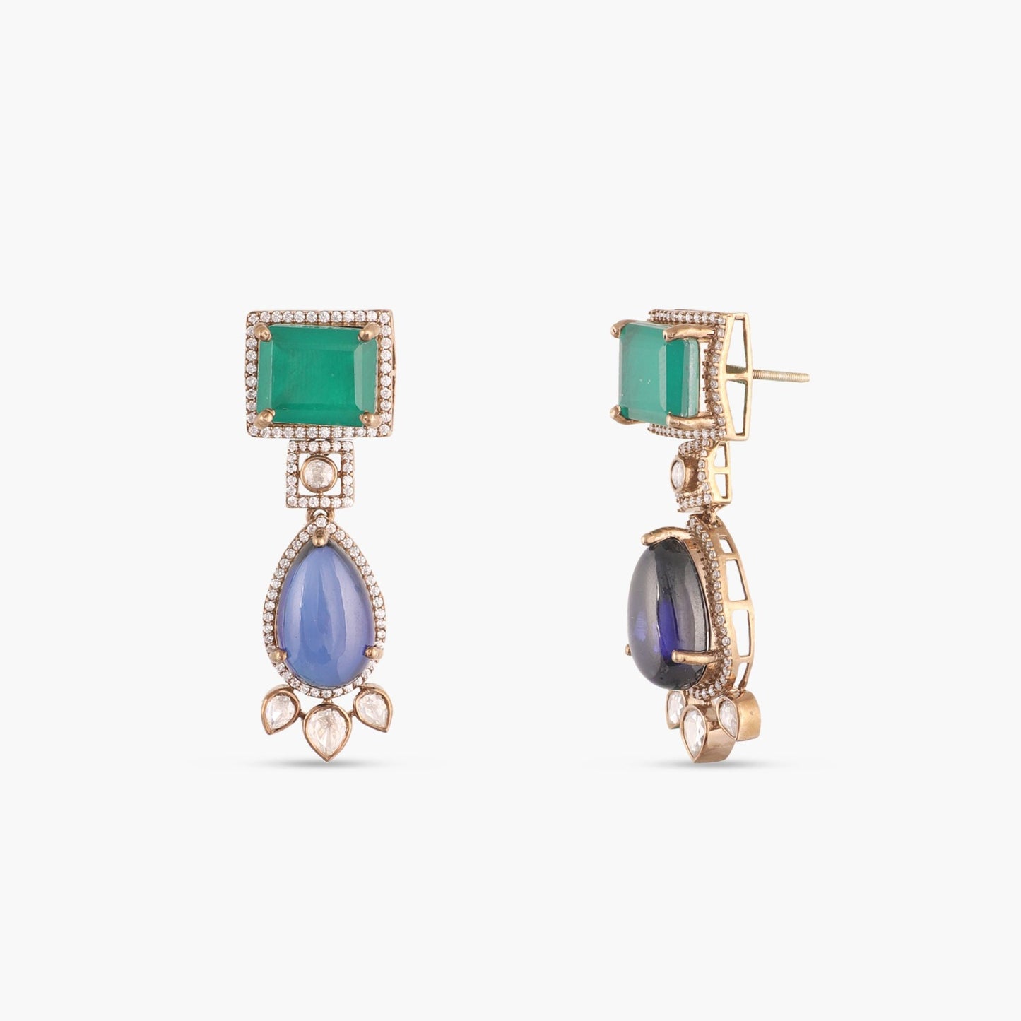 Vibrant Moissanite Silver Drop Earrings