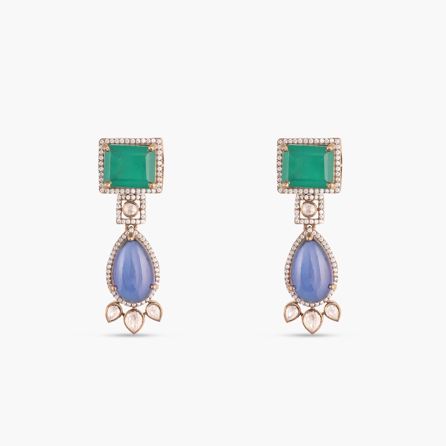 Vibrant Moissanite Silver Drop Earrings