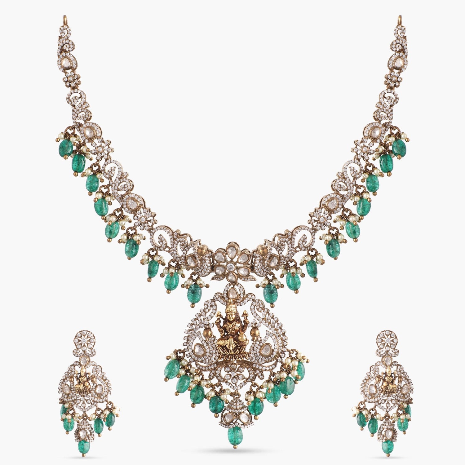 Rajani Moissanite Silver Necklace Set