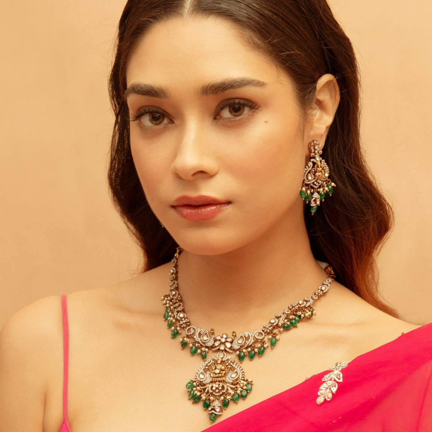 Rajani Moissanite Silver Necklace Set