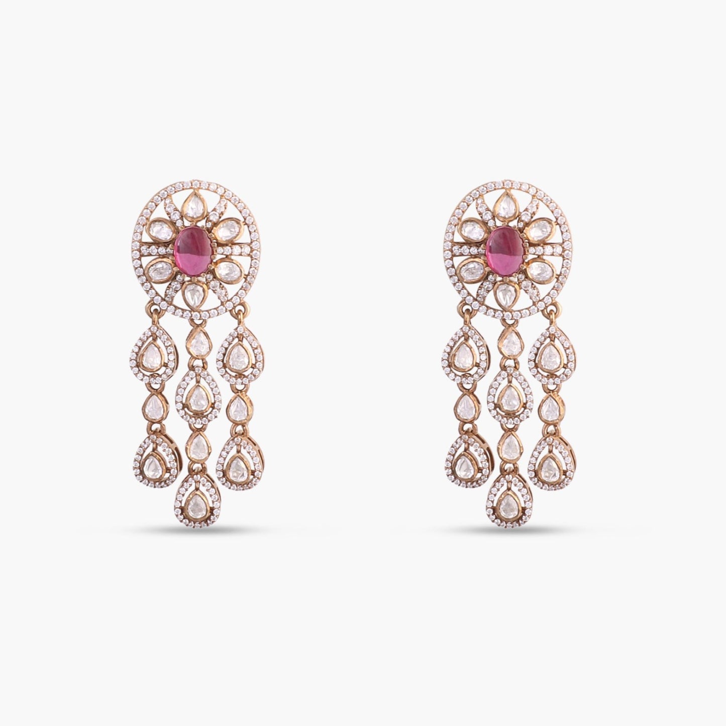 Reem Moissanite Dual Layer Silver Necklace Set